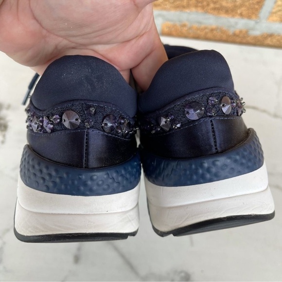 ASH
MIDNIGHT 'MUSE BEADS' EMBELLISHED
LACE AND SATIN SNEAKERS 37/7 - Picture 10 of 14